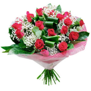 זר ורדים אדומים LOVE