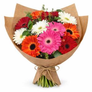 זר פרחים גרברות צבעוניות